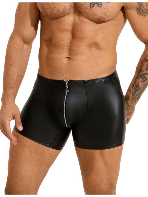 PleazureX leren boxer met rits kruis