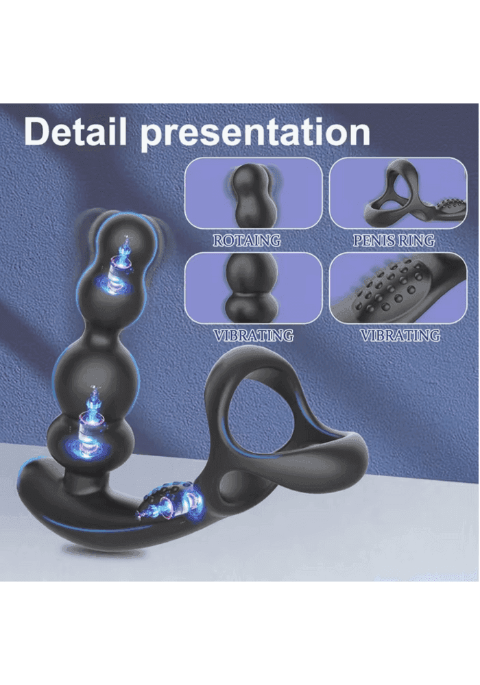 Roterende Prostaat Buttplug met Vibrerende Cockring - Afbeelding 4